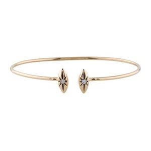 14kt bangle cuff bracelet with real Diamonds!